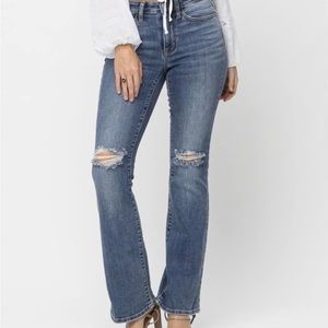 Judy Blue Medium Distressed Bootcut Jeans
